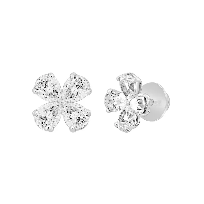 LADIES EARRINGS 1 13CT PEAR DIAMOND 14K WHITE GOLD Ethos Earrings