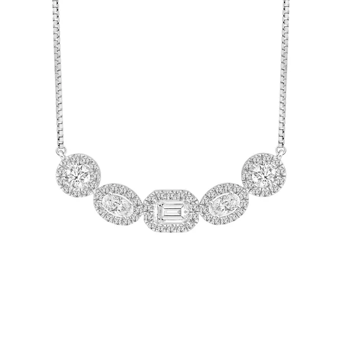 LADIES NECKLACE 2 12CT ROUNDOVALEMERALD DIAMOND 14K WHITE GOLD CENTER STONE EMERALD DIAMOND 12CT Ethos Necklaces LADIES NECKLACE 2 12CT ROUNDOVALEMERALD DIAMOND 14K WHITE GOLD CENTER STONE EMERALD DIAMOND 12CT Ethos Necklaces