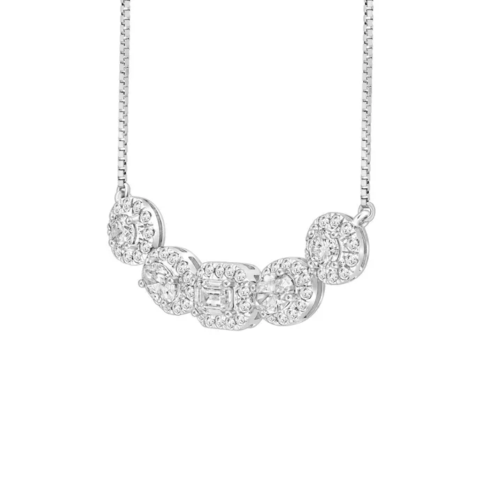 LADIES NECKLACE 2 12CT ROUNDOVALEMERALD DIAMOND 14K WHITE GOLD CENTER STONE EMERALD DIAMOND 12CT Ethos Necklaces LADIES NECKLACE 2 12CT ROUNDOVALEMERALD DIAMOND 14K WHITE GOLD CENTER STONE EMERALD DIAMOND 12CT Ethos Necklaces