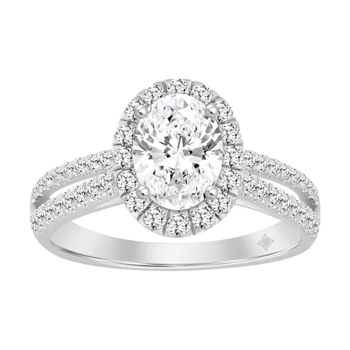 LADIES RING 1 12CT ROUNDOVAL DIAMOND 14K WHITE GOLD CENTER STONE OVAL DIAMOND 1CT Ethos Rings LADIES RING 1 12CT ROUNDOVAL DIAMOND 14K WHITE GOLD CENTER STONE OVAL DIAMOND 1CT Ethos Rings