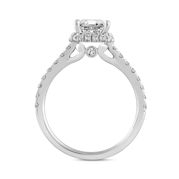 LADIES RING 2 12CT ROUNDEMERALD DIAMOND 14K WHITE GOLD CENTER STONE EMERALD DIAMOND 2CT Ethos Rings