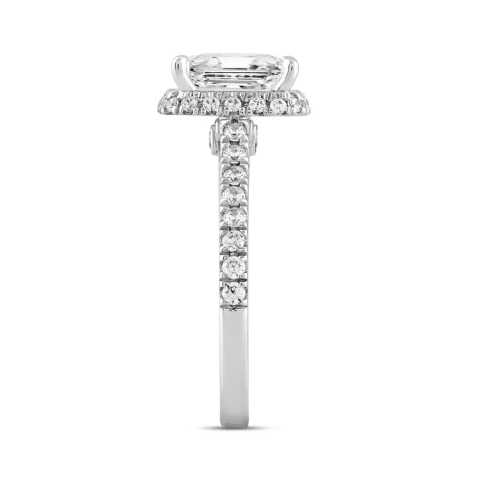 LADIES RING 2 12CT ROUNDEMERALD DIAMOND 14K WHITE GOLD CENTER STONE EMERALD DIAMOND 2CT Ethos Rings