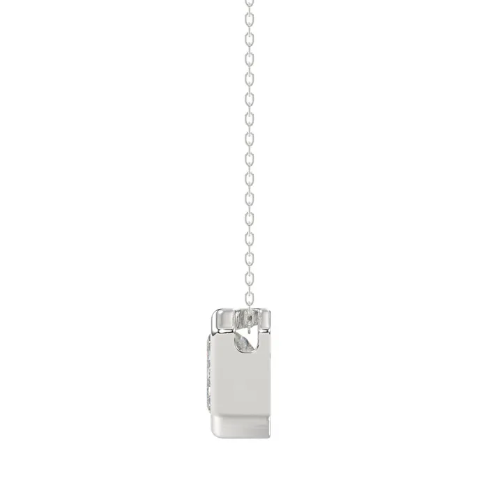 LADIES SOLITAIRE PENDANT 3CT EMERALD DIAMOND 14K WHITE GOLD Ethos Necklaces