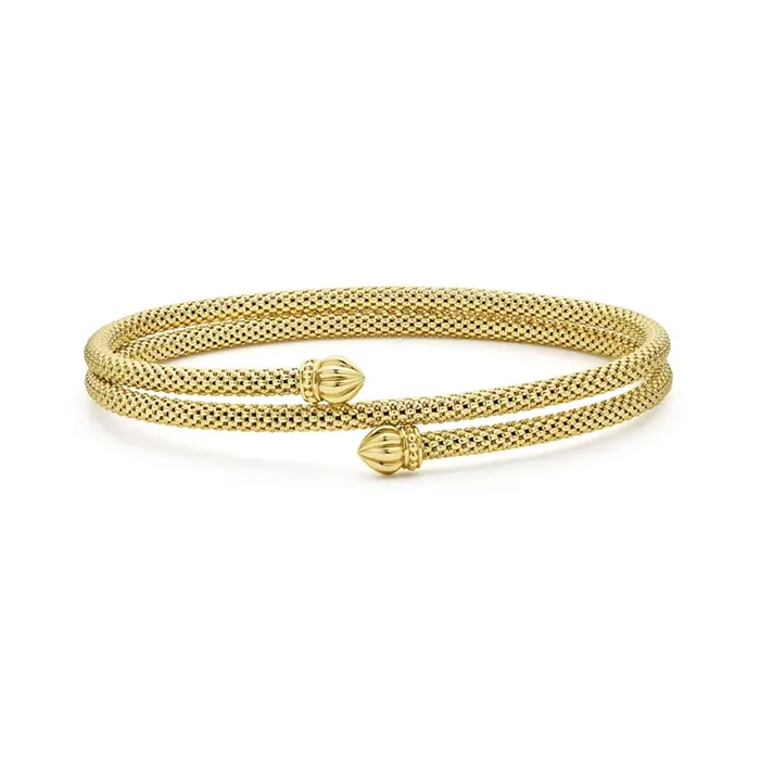 LAGOS PreStyled Sets Caviar Gold 18K Gold Double Wrap Bracelet