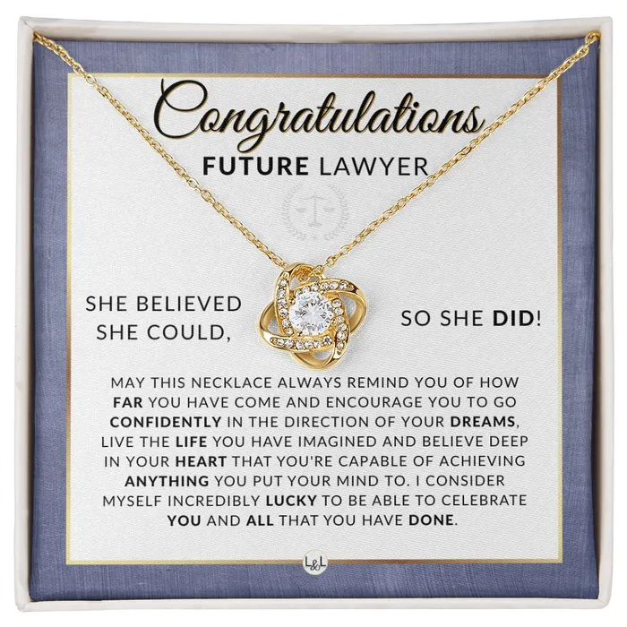 Law School Acceptance Gift Meaningful Milestone Necklace 2024 Graduation Gift For Future Lawyer ShineOn Fulfillment Necklaces