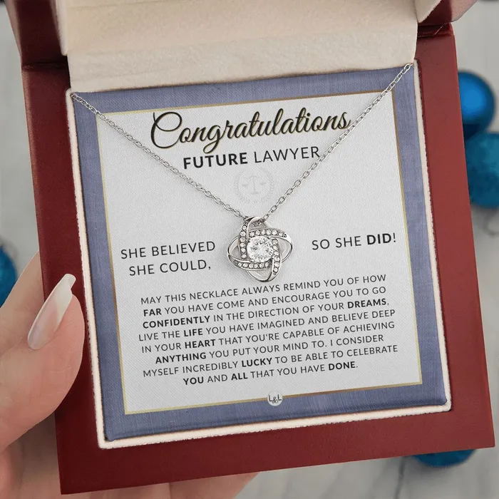 Law School Acceptance Gift Meaningful Milestone Necklace 2024 Graduation Gift For Future Lawyer ShineOn Fulfillment Necklaces