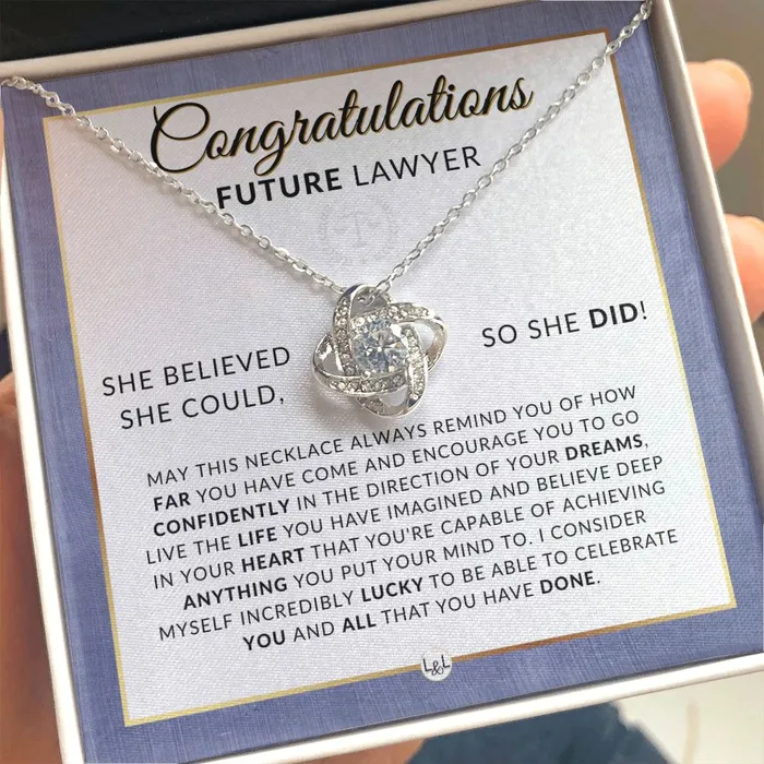 Law School Acceptance Gift Meaningful Milestone Necklace 2024 Graduation Gift For Future Lawyer ShineOn Fulfillment Necklaces
