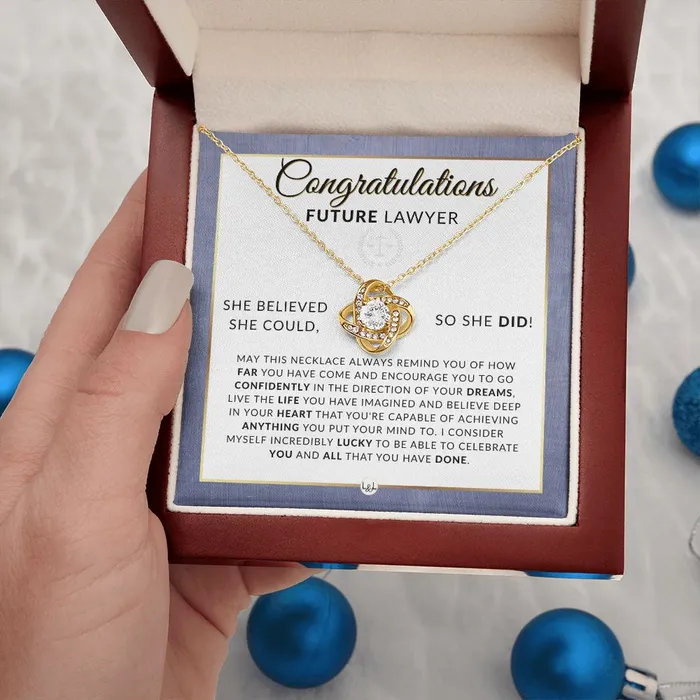 Law School Acceptance Gift Meaningful Milestone Necklace 2024 Graduation Gift For Future Lawyer ShineOn Fulfillment Necklaces