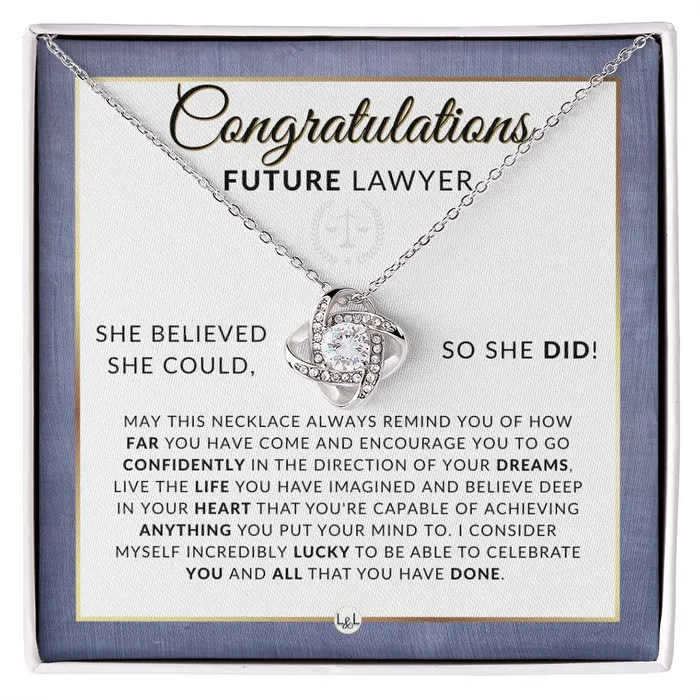 Law School Acceptance Gift Meaningful Milestone Necklace 2024 Graduation Gift For Future Lawyer ShineOn Fulfillment Necklaces