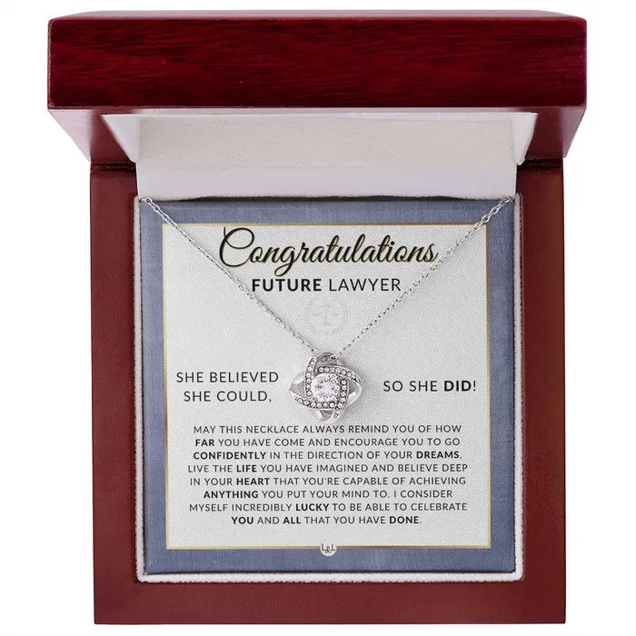 Law School Acceptance Gift Meaningful Milestone Necklace 2024 Graduation Gift For Future Lawyer ShineOn Fulfillment Necklaces