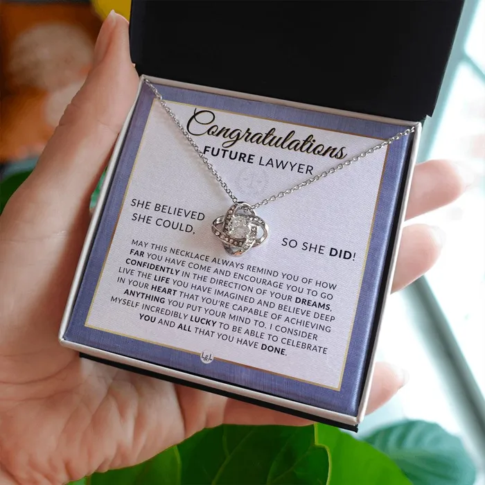 Law School Acceptance Gift Meaningful Milestone Necklace 2024 Graduation Gift For Future Lawyer ShineOn Fulfillment Necklaces