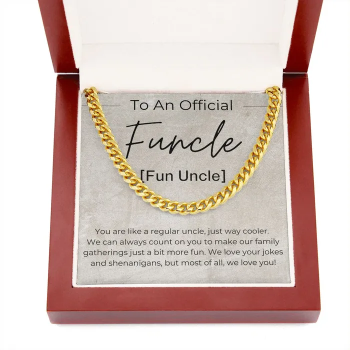 Like a Regular Uncle Just Cooler Gift for Fun Uncle Linked Chain Necklace ShineOn Fulfillment Necklaces
