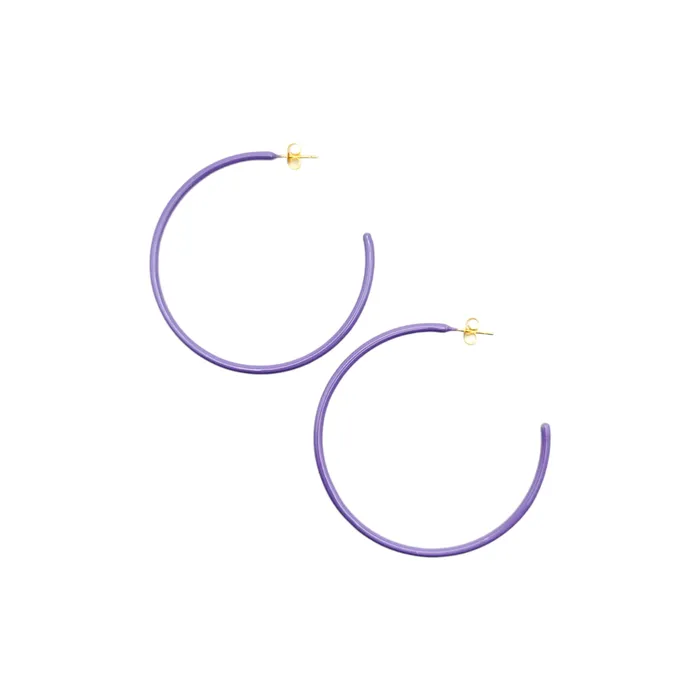 Love Ko Jewelry Earrings THIN HOOP Purple