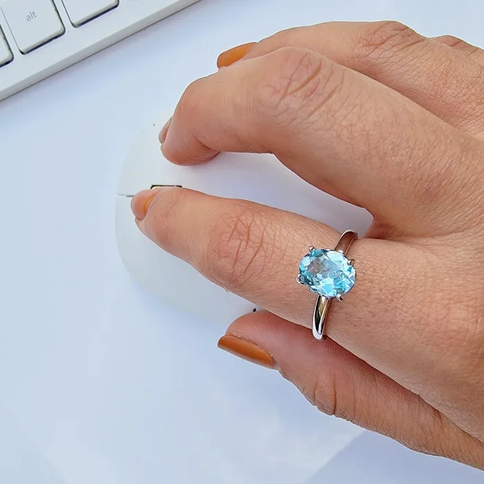 Natural Topaz Heart Ring Uniquelan Jewelry Rings