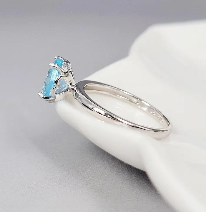 Natural Topaz Heart Ring Uniquelan Jewelry Rings