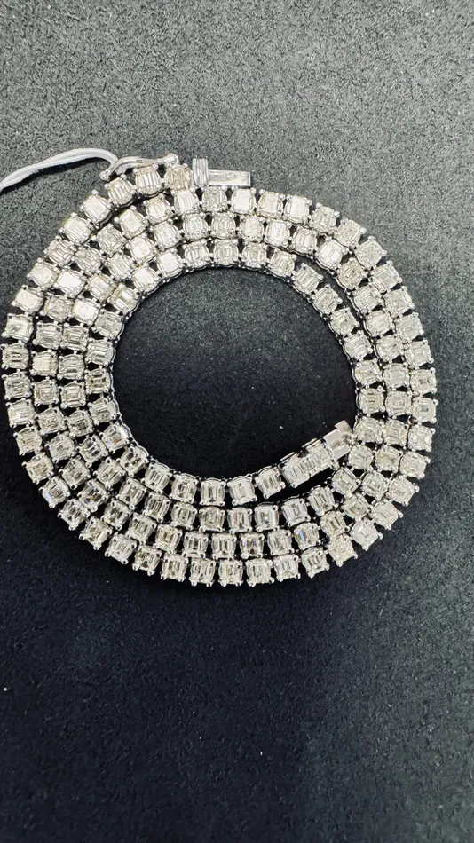 Necklaces Crown Jewels Coin Emerald Cut Diamond Tennis Necklace 25 ctw Special