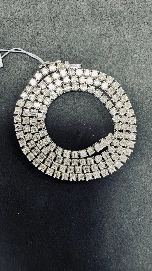 Necklaces Crown Jewels Coin Emerald Cut Diamond Tennis Necklace 25 ctw Special