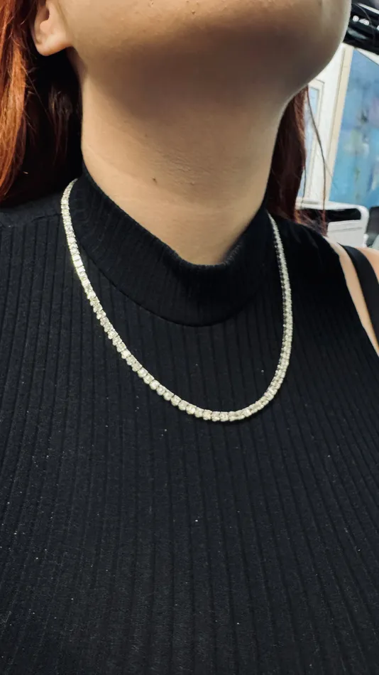 Necklaces Crown Jewels Coin Emerald Cut Diamond Tennis Necklace 25 ctw Special