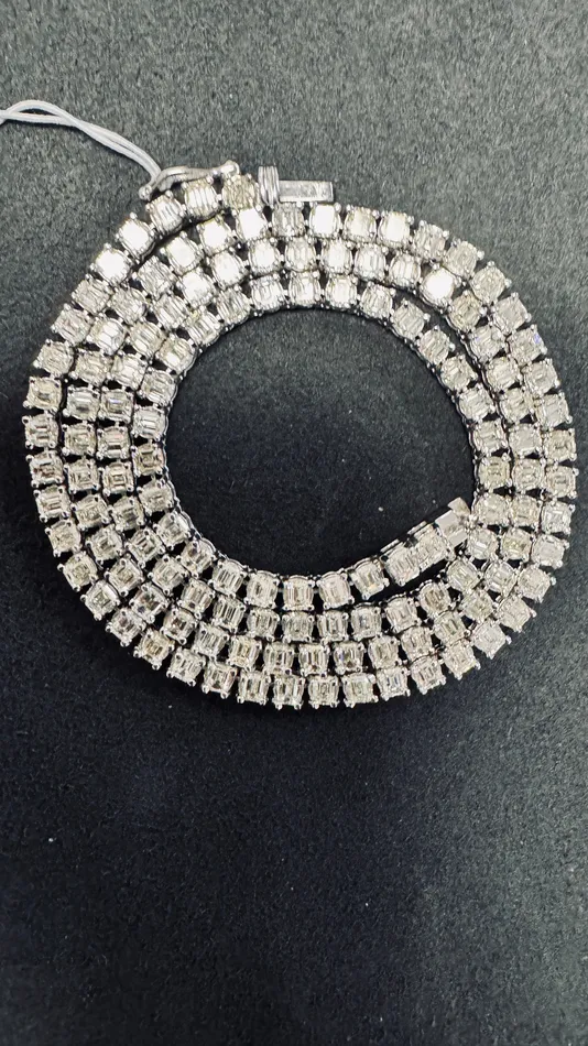 Necklaces Crown Jewels Coin Emerald Cut Diamond Tennis Necklace 25 ctw Special