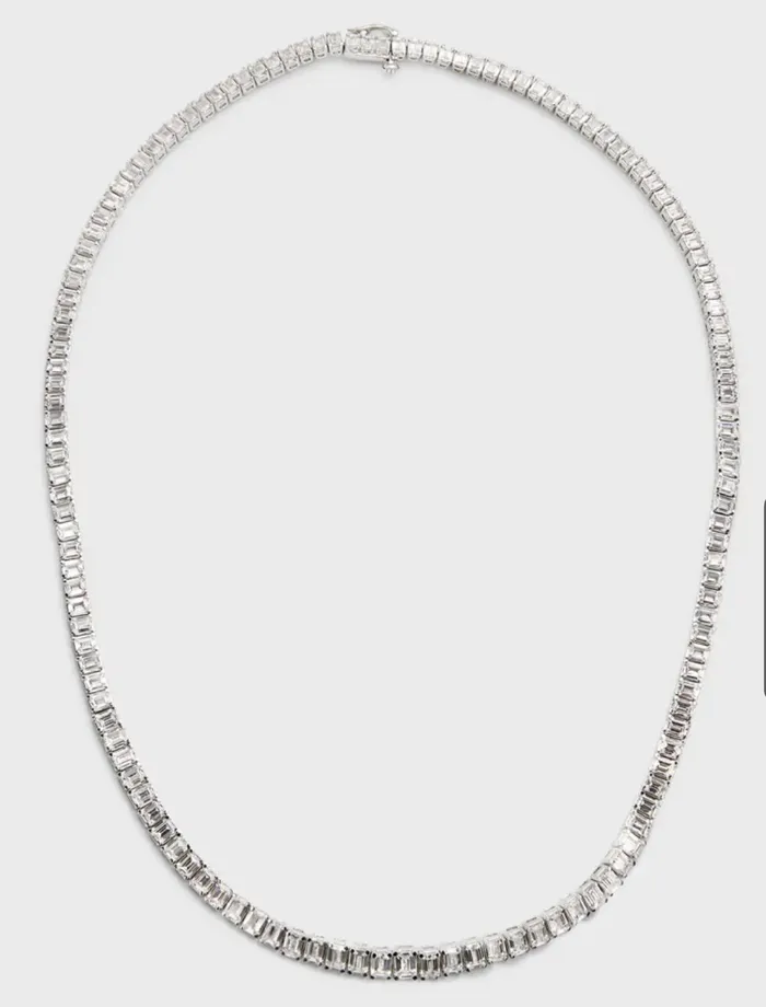 Necklaces Crown Jewels Coin Emerald Cut Diamond Tennis Necklace 25 ctw Special