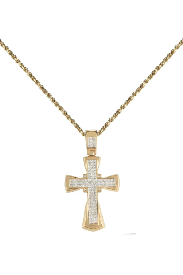 Necklaces Diamond Cross Pendant 200 ctw Crown Jewels Coin