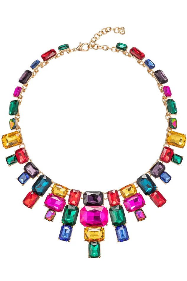 Necklaces Eye Candy LA Jamie Rainbow Statement Necklace
