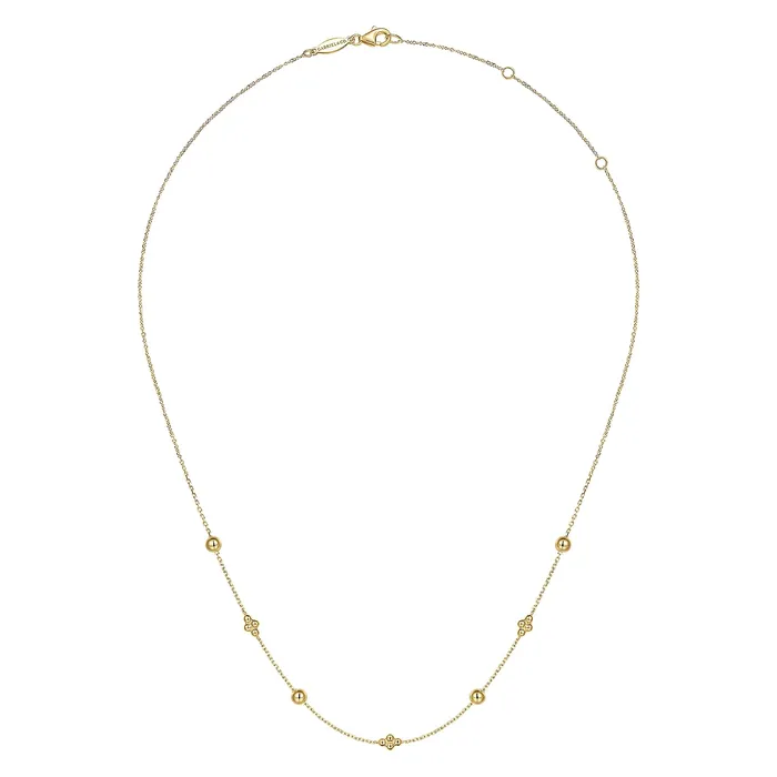 Necklaces GABRIEL CO 14K Yellow Gold 175 Adjustable Bujukan Style Station Necklace
