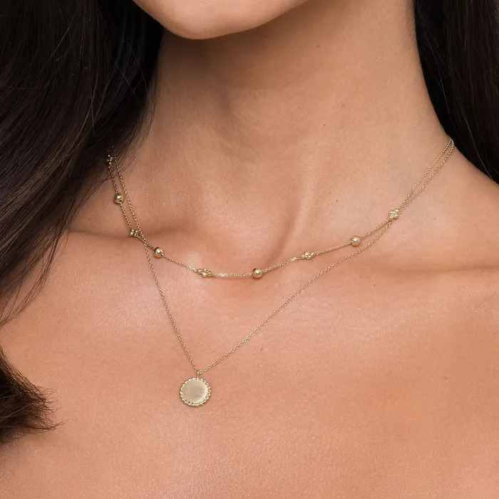 Necklaces GABRIEL CO 14K Yellow Gold 175 Adjustable Bujukan Style Station Necklace