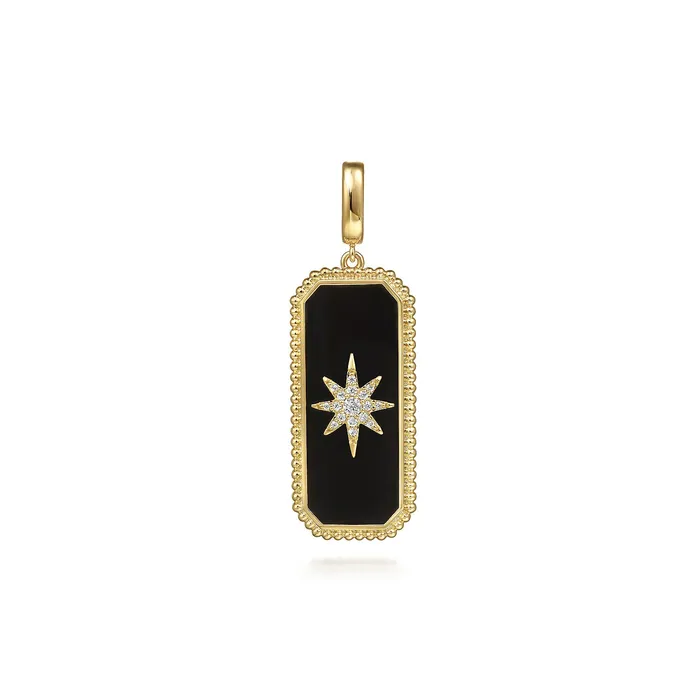 Necklaces GABRIEL CO Gabriel 14K Yellow Gold 48ctw Dog Tag Style Pendant