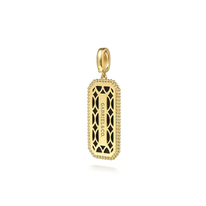 Necklaces GABRIEL CO Gabriel 14K Yellow Gold 48ctw Dog Tag Style Pendant Necklaces GABRIEL CO Gabriel 14K Yellow Gold 48ctw Dog Tag Style Pendant