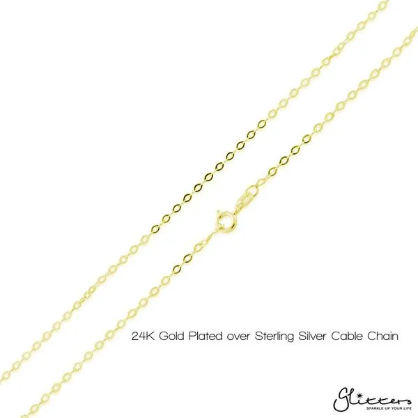 Necklaces Glitters Personalised 24K Gold Plated over Sterling Silver Name Necklace with Decoration