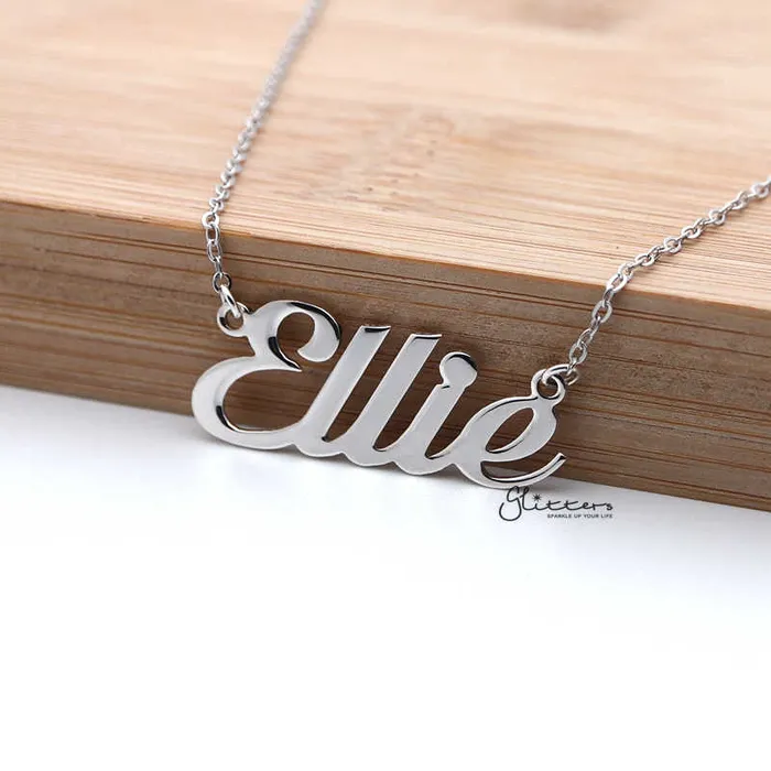 Necklaces Glitters Personalized Sterling Silver Name Necklace Font 1