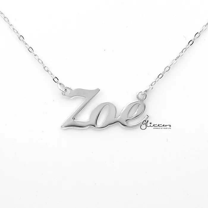 Necklaces Glitters Personalized Sterling Silver Name Necklace Font 1