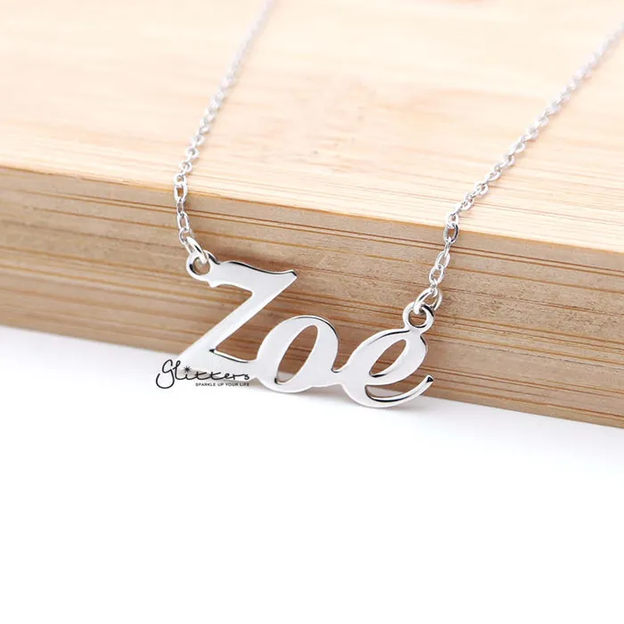 Necklaces Glitters Personalized Sterling Silver Name Necklace Font 1