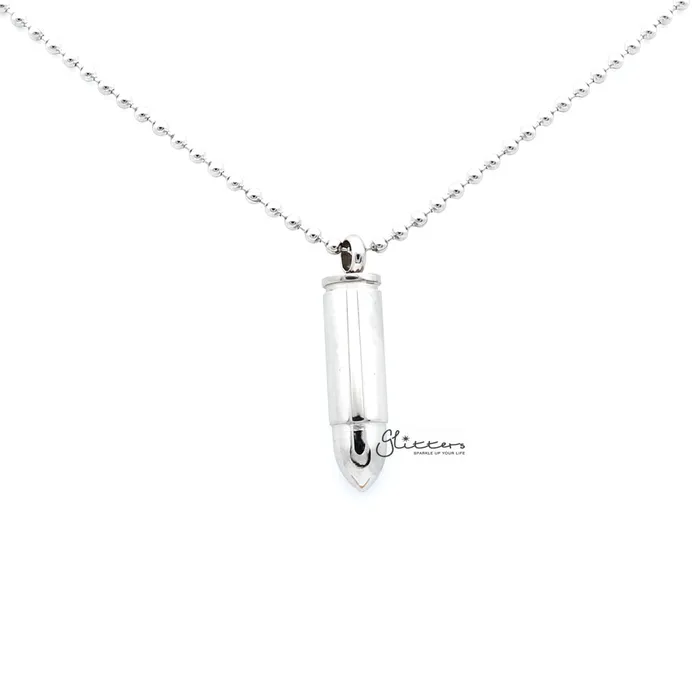 Necklaces Glitters Stainless Steel Screw On Bullet Pendant Keepsake Memorial