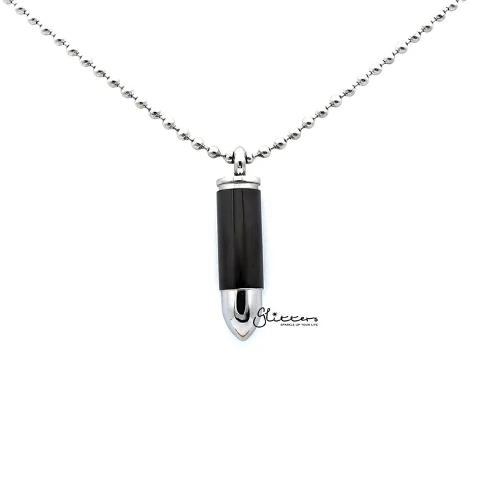 Necklaces Glitters Stainless Steel Screw On Bullet Pendant Keepsake Memorial
