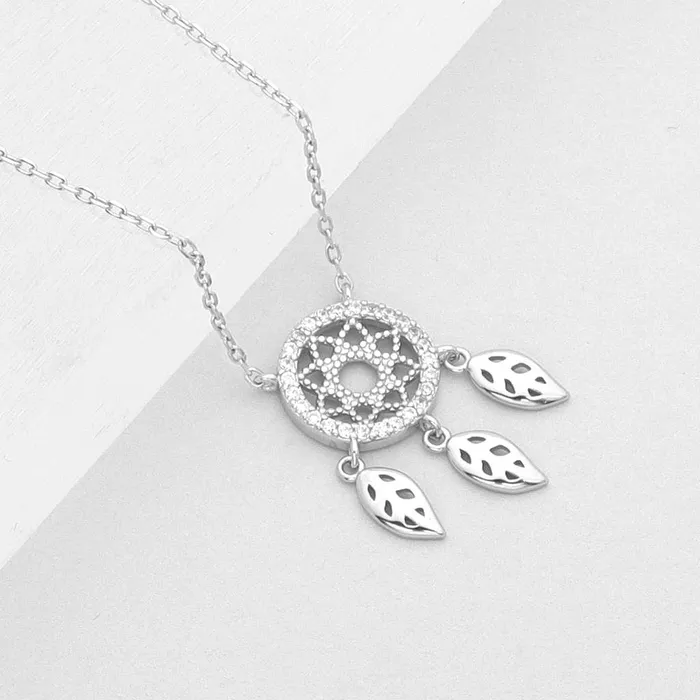 Necklaces Glitters Sterling Silver Dream Catcher Necklace