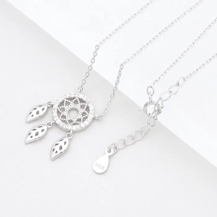 Necklaces Glitters Sterling Silver Dream Catcher Necklace