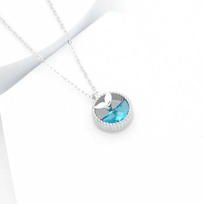 Necklaces Glitters Sterling Silver Whale Tail Pendant Necklace
