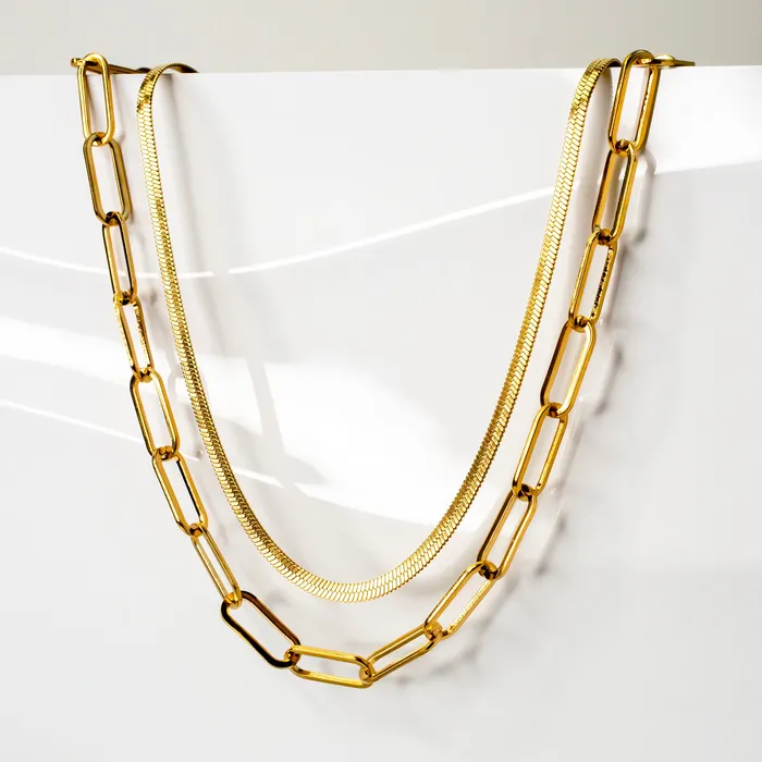 Necklaces Grayling Waterproof Majorca Gigi Chain Necklace Layering Set