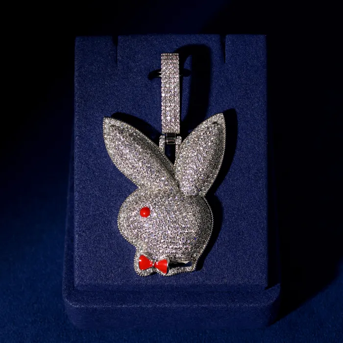 Necklaces Iced Out Bunny Pendant 925 Silver The Icetruck