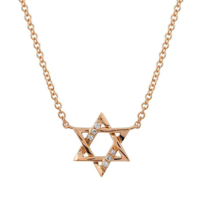 Necklaces Izakov Diamonds Fine Jewelry 14K Gold Small Diamond Accented Star of David Necklace