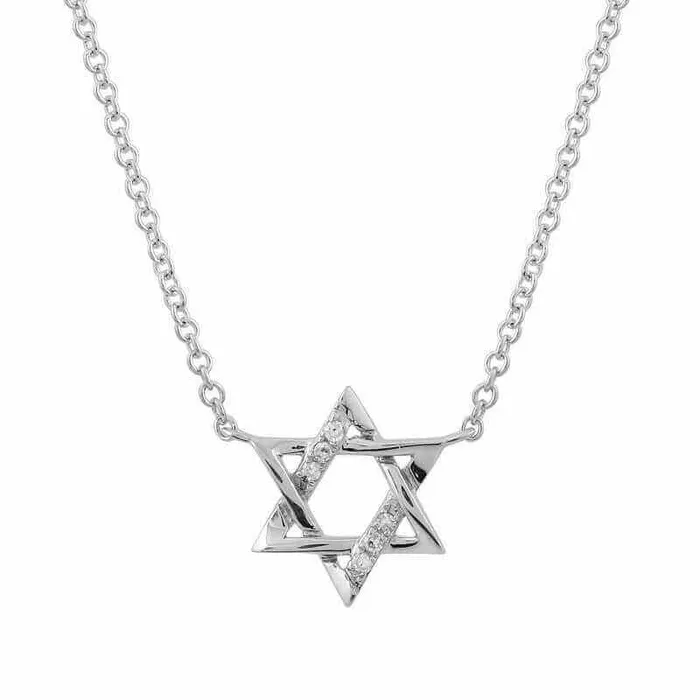 Necklaces Izakov Diamonds Fine Jewelry 14K Gold Small Diamond Accented Star of David Necklace