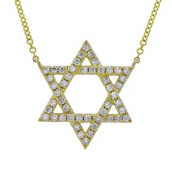 Necklaces Izakov Diamonds Fine Jewelry 14K Gold Star Of David Diamond Necklace