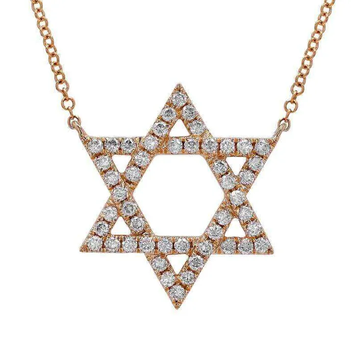 Necklaces Izakov Diamonds Fine Jewelry 14K Gold Star Of David Diamond Necklace