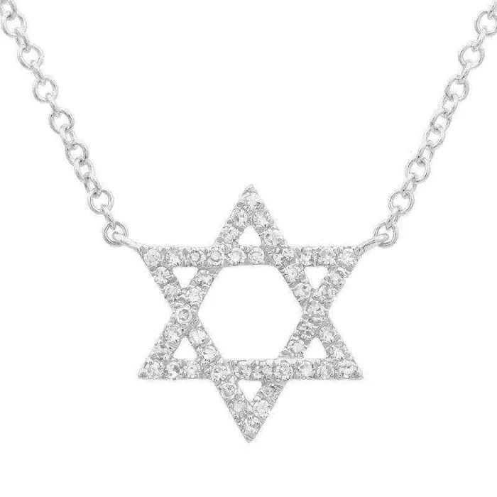 Necklaces Izakov Diamonds Fine Jewelry 14K Gold Star Of David Diamond Necklace