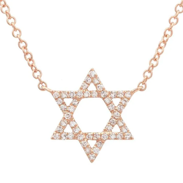 Necklaces Izakov Diamonds Fine Jewelry 14K Gold Star Of David Diamond Necklace