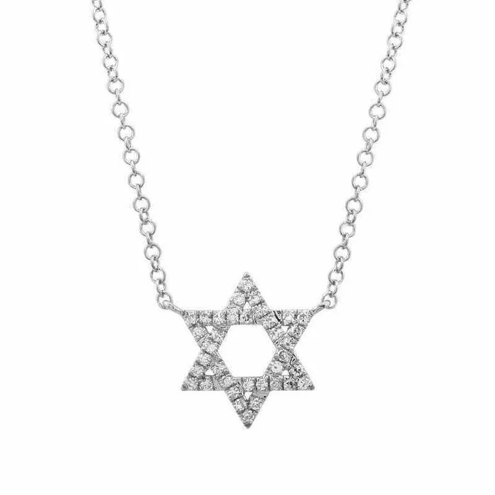 Necklaces Izakov Diamonds Fine Jewelry 14K Gold Star Of David Diamond Necklace