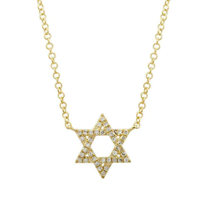 Necklaces Izakov Diamonds Fine Jewelry 14K Gold Star Of David Diamond Necklace