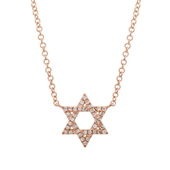 Necklaces Izakov Diamonds Fine Jewelry 14K Gold Star Of David Diamond Necklace
